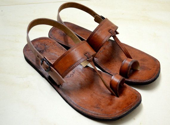 Moroccan inspired leather sandals with slingback leather - handmade sandals.