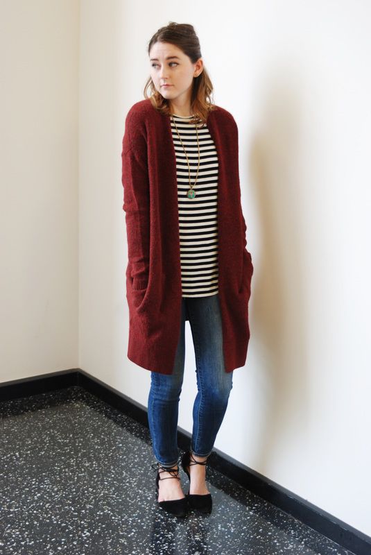 Pullover sweater long striped t-shirt