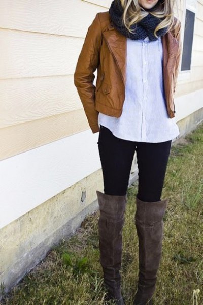white long shirt boots with buttons