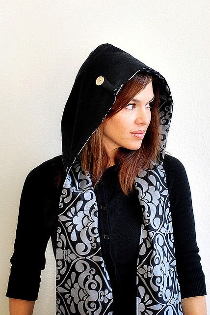 black scarf with hood scarf