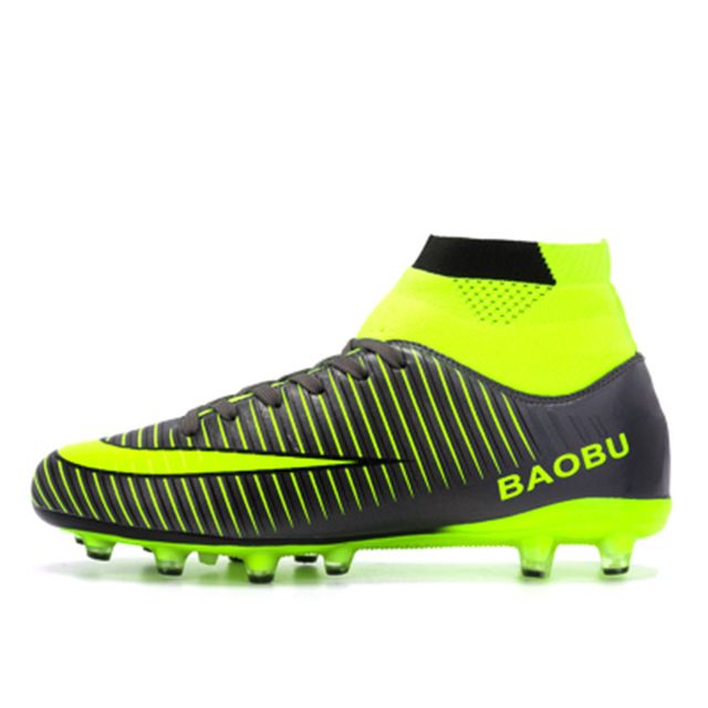 Leoci Hot Sale Mens Big Size Soccer Shoes High Ankle Football.