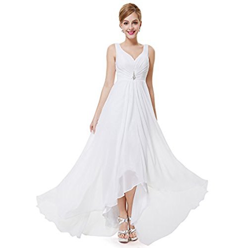 White Floor Length Chiffon Flare Dress