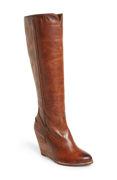 Frye 'Cece' Tall Wedge Boot (Women) |  North Current |  Boots, high heels.