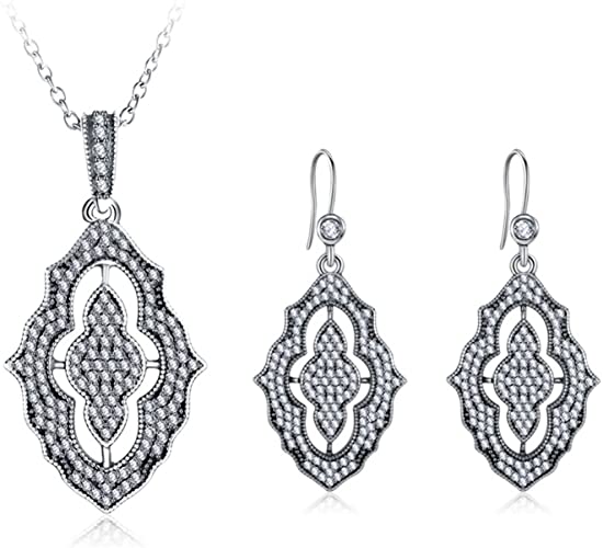 Amazon.com: KnSam Women's 2 Pcs Jewelry Set Necklace with.