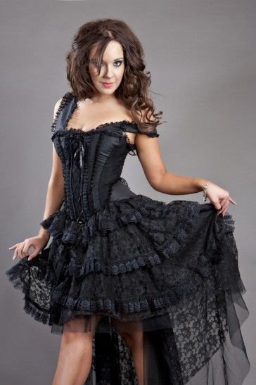High low lace and tulle corset dress