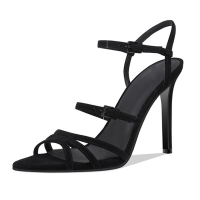 Women's heeled sandals, cross-laced high-heeled shoes with.