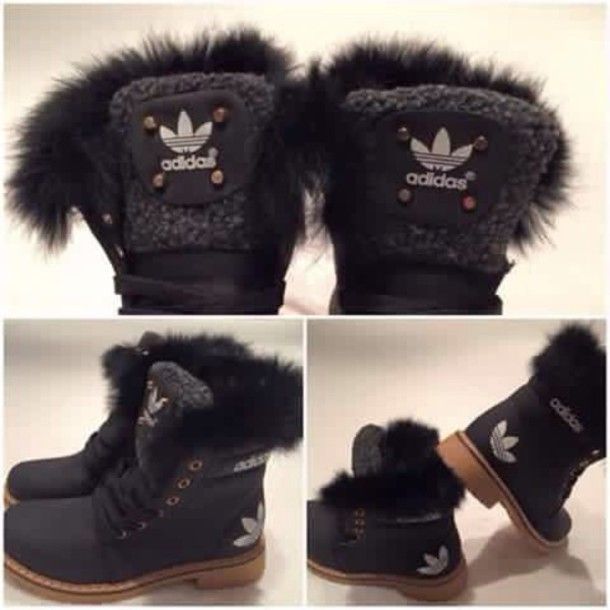Get the - Wheretoget |  Adidas Boots, Black Fur Boots, Adidas Shoes.
