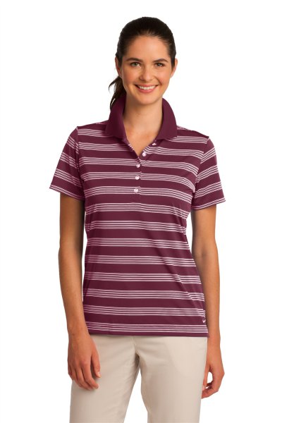 gray striped polo top with ivory slim fit pants
