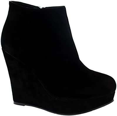 Amazon.com |  Viva Women's High Wedge Heel Black Party Ankle Boots.