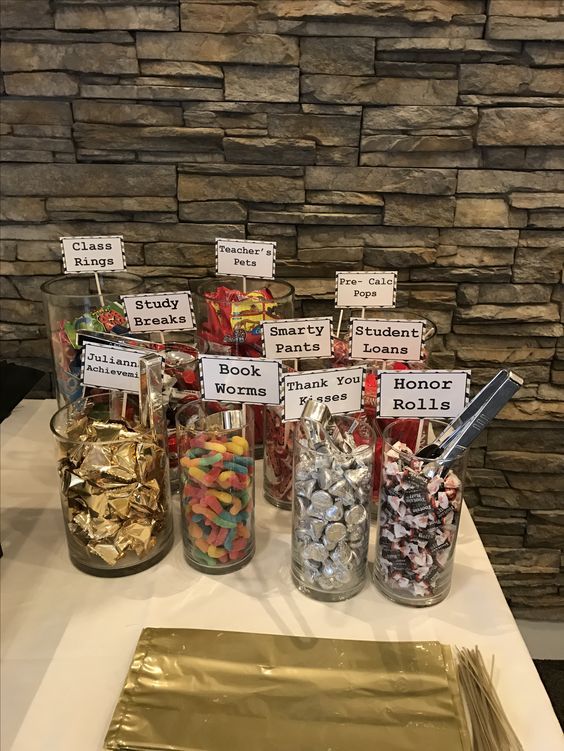Graduation Gifts: Themed Candy Bars |  DIY graduation party ideas.