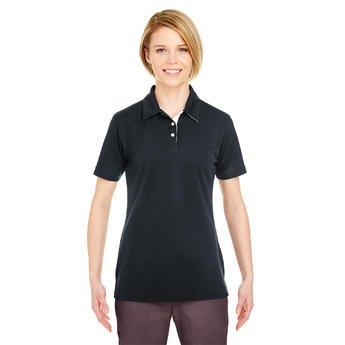 black polo shirt with gray slim fit jeans