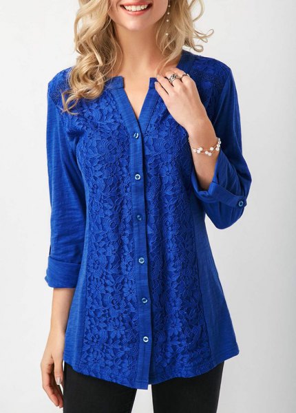 royal blue linen dress shirt