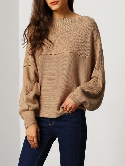 Brown boat neck sweater