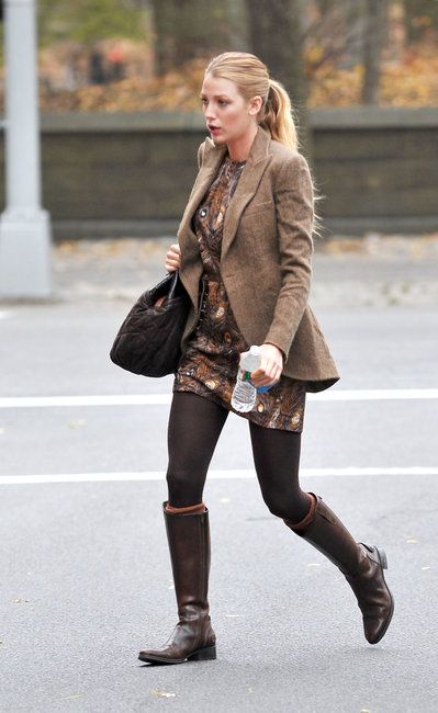 brown riding boots blake lively 