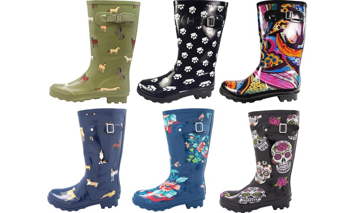 Up to 60% off Norty Women | printed rain boots  Groupon Goo