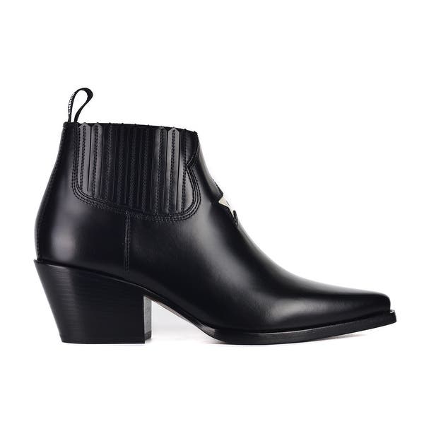 Shop Dior Women's Black Leather Dior LA Western Ankle Boots.