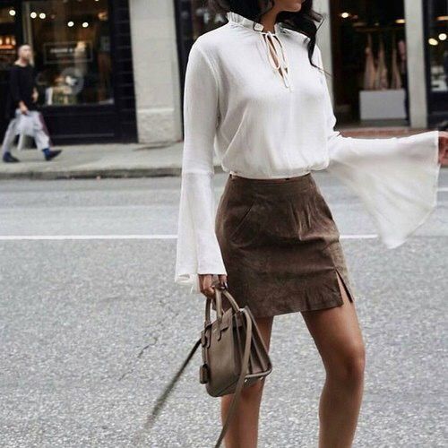 Velvet skirt brown mini