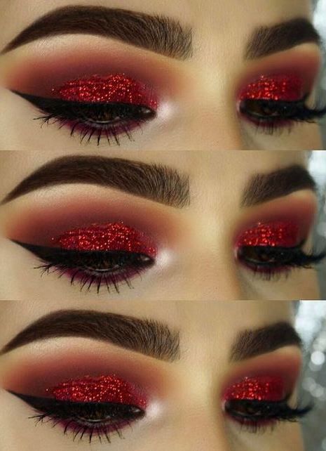 60+ best inspirational ideas for Christmas 2017 |  makeup, red eyes.