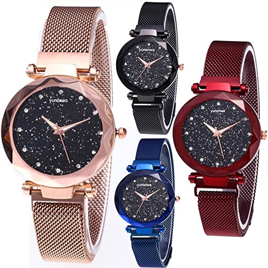 Amazon.com: Yunanwa 4 Pack Women's Ladies Watches, Starry Sky Magnet.