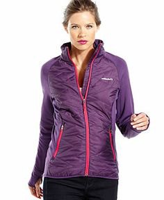 purple casual sports coat with black nylon running shorts
