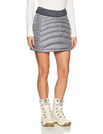 white sweater with light gray down skirt