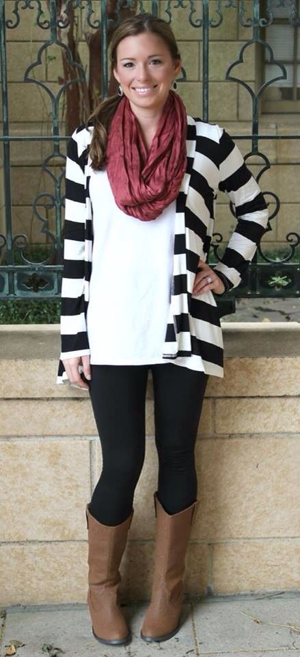 Cardigan with Black and White Stripes |  Outfits |  Pinterest |  stripes.