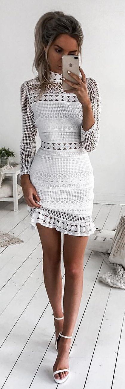 white turtleneck dress with belt