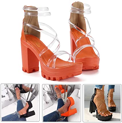 Amazon.com: Sexy Women's Sandals High Heels - Ladies Chunky Heels.