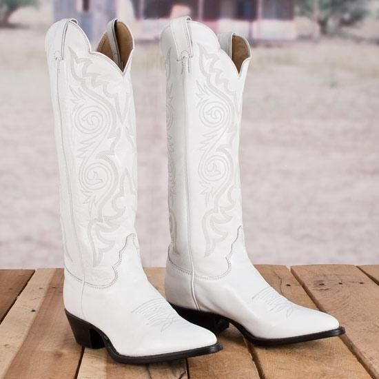 Justin Ladies' White Dyeable Boots |  White cowboy boots, cowgirl.