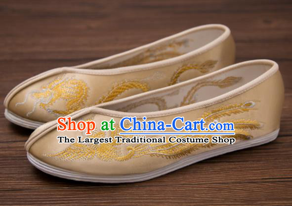 Traditional Chinese handmade Hanfu shoes embroidered dragon.