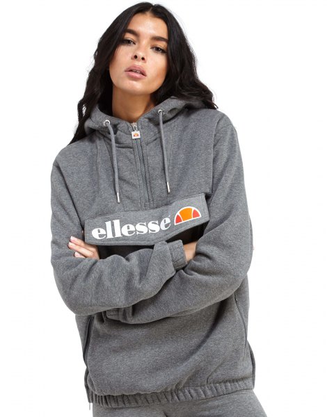 gray half-zip hoodie and jogger pants