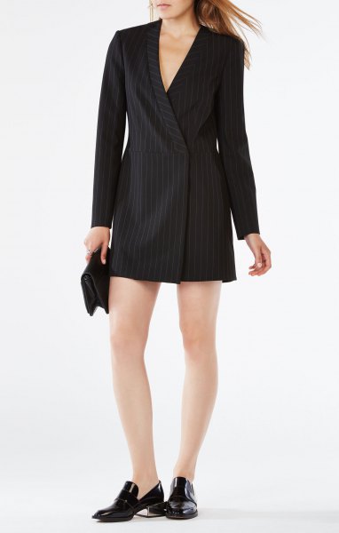 black striped suit jacket dress