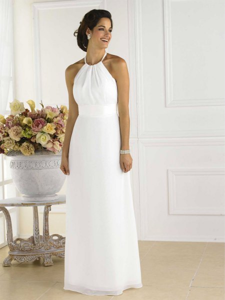 White Halter Maxi Dress Outfit