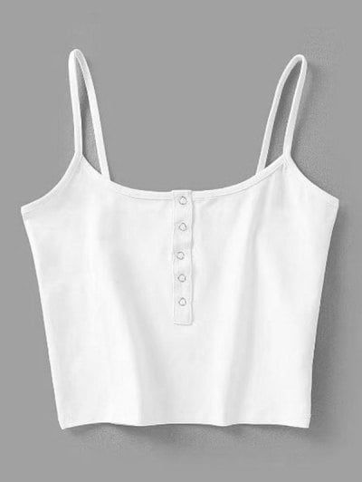 Cropped snap tank top |  Tank top outfits, cute tank tops.