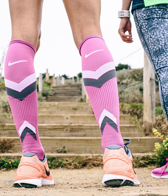 blush pink compression socks
