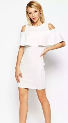 white mini dress with cold frills