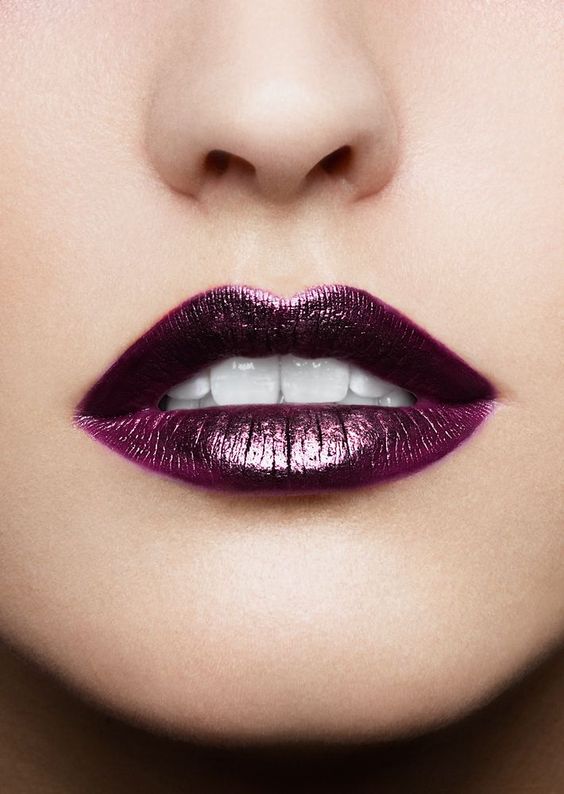 purple metallic lipstick