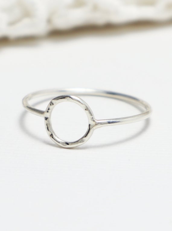 Thin Open Circle Ring Silver Rings for Women Dainty Cute |  Et