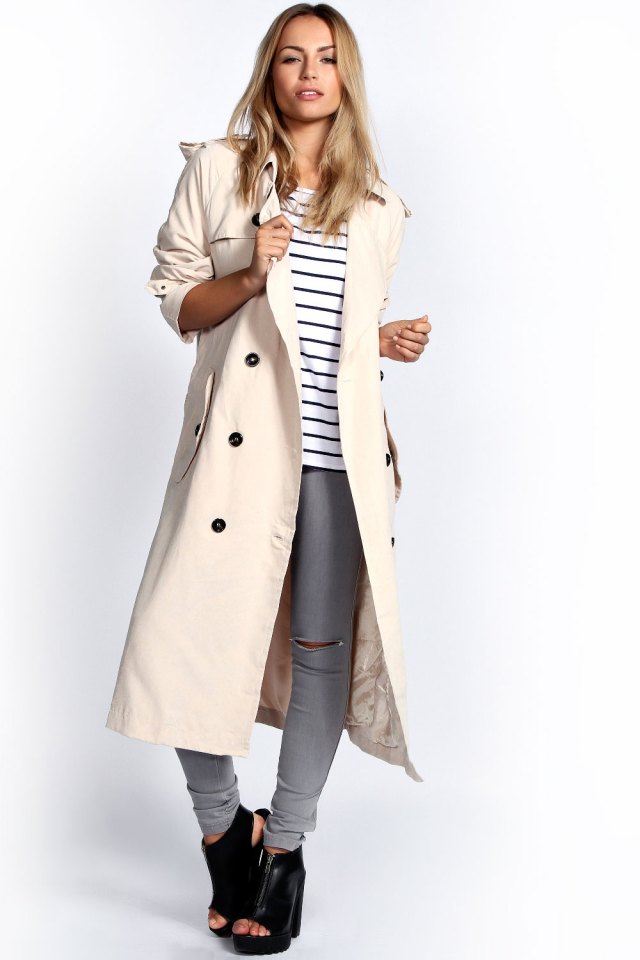 Longline trench coat woman outfit
