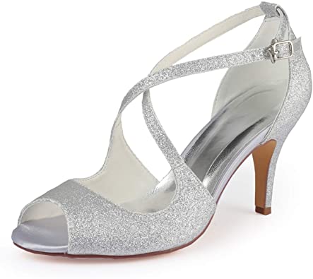 Amazon.com |  Emily Bridal Wedding Shoes High Heel Pumps Cross.
