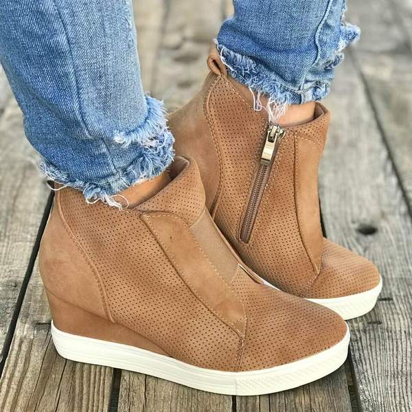 Shoes - Fashion Women's Fall Winter Wedge Sneakers - Jollma