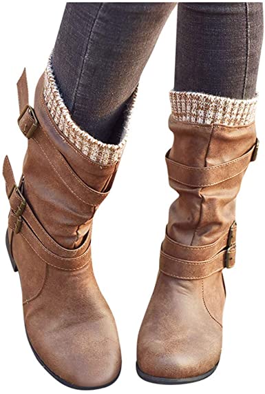 Amazon.com: Gibobby Women's Boots Low Heel Womens Winter Thermal.
