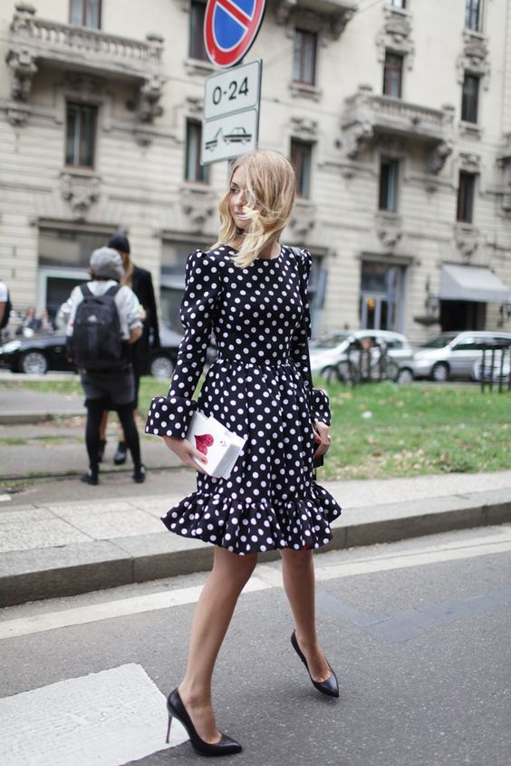 elegant polka dot dress