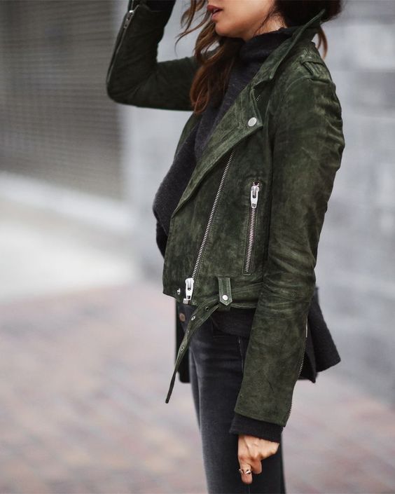 casual olive green jacket