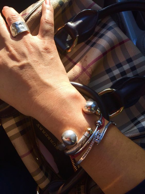 silver cuff bracelet beads