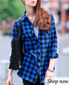 blue and black checked flannel shirt with dark skinny jeans