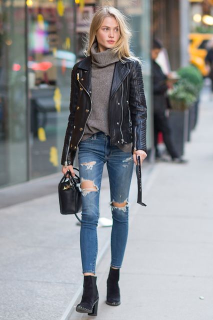 30+ Outfits We Spotted Outside of Victoria's Secret Casting#callinery#http://www.refinery29.com/victorias-secret-angel-model-off-duty-street-style#slide-22 Goals by Camilla ChristensenTurtleneck. .. .