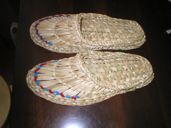 Bast shoes, straw shoes, shoes for the sauna, massage shoes.