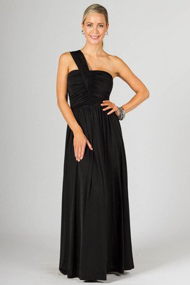 Black Tube Maxi Fit and Flare Dress Single Strap