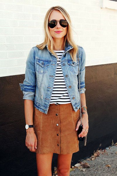 Brown skirt outfit ideas